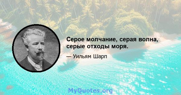 Серое молчание, серая волна, серые отходы моря.