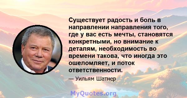 Существует радость и боль в направлении направления того, где у вас есть мечты, становятся конкретными, но внимание к деталям, необходимость во времени такова, что иногда это ошеломляет, и поток ответственности.