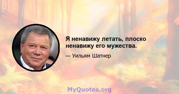 Я ненавижу летать, плоско ненавижу его мужества.