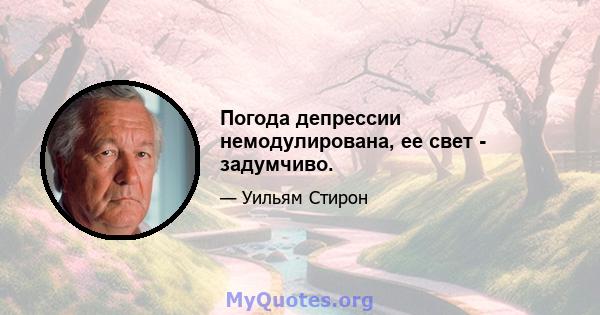 Погода депрессии немодулирована, ее свет - задумчиво.