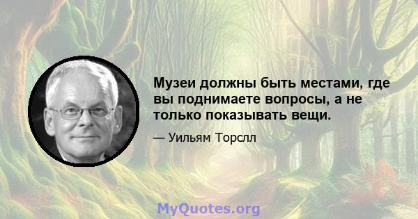 Музеи должны быть местами, где вы поднимаете вопросы, а не только показывать вещи.