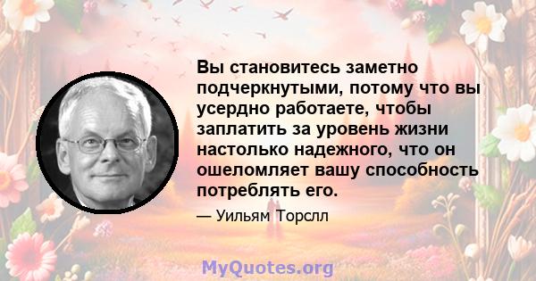 Вы становитесь заметно подчеркнутыми, потому что вы усердно работаете, чтобы заплатить за уровень жизни настолько надежного, что он ошеломляет вашу способность потреблять его.