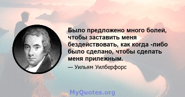 Было предложено много болей, чтобы заставить меня бездействовать, как когда -либо было сделано, чтобы сделать меня прилежным.