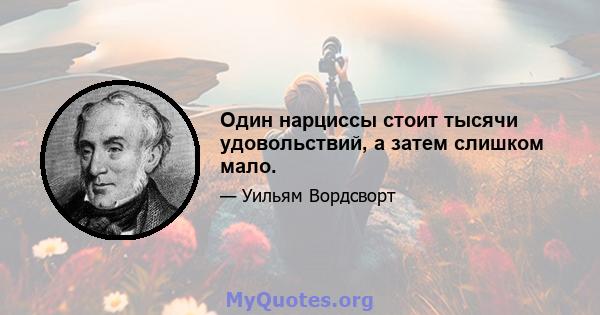 Один нарциссы стоит тысячи удовольствий, а затем слишком мало.