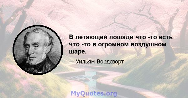 В летающей лошади что -то есть что -то в огромном воздушном шаре.