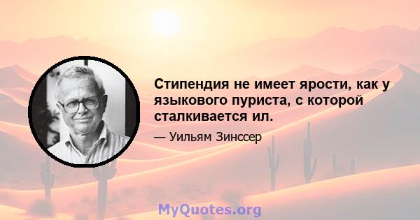 Стипендия не имеет ярости, как у языкового пуриста, с которой сталкивается ил.