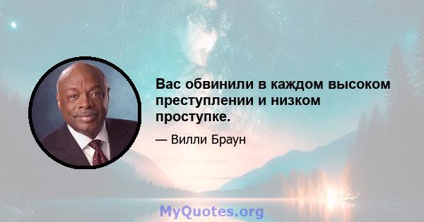 Вас обвинили в каждом высоком преступлении и низком проступке.