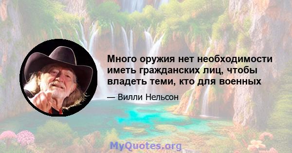 Много оружия нет необходимости иметь гражданских лиц, чтобы владеть теми, кто для военных