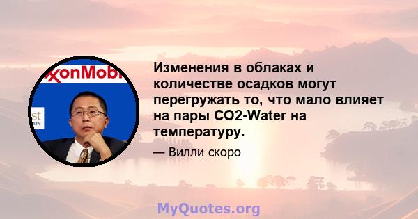 Изменения в облаках и количестве осадков могут перегружать то, что мало влияет на пары CO2-Water на температуру.