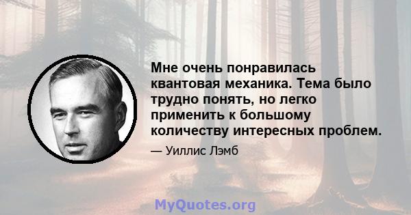 Мне очень понравилась квантовая механика. Тема было трудно понять, но легко применить к большому количеству интересных проблем.