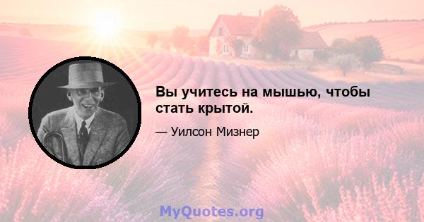 Вы учитесь на мышью, чтобы стать крытой.