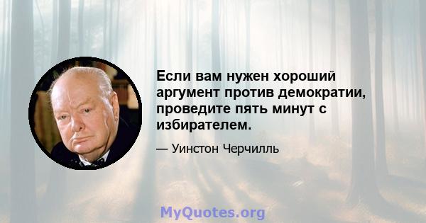 Если вам нужен хороший аргумент против демократии, проведите пять минут с избирателем.