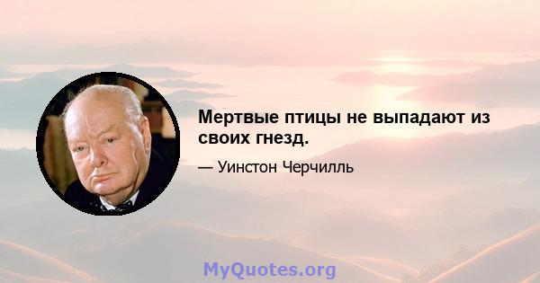 Мертвые птицы не выпадают из своих гнезд.