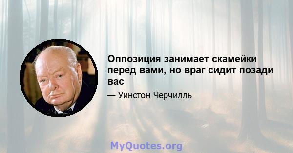 Оппозиция занимает скамейки перед вами, но враг сидит позади вас