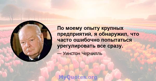 По моему опыту крупных предприятий, я обнаружил, что часто ошибочно попытаться урегулировать все сразу.