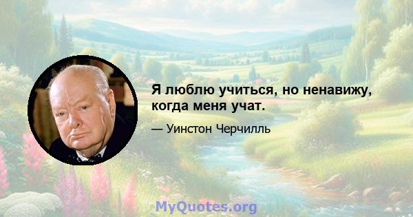 Я люблю учиться, но ненавижу, когда меня учат.