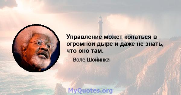 Управление может копаться в огромной дыре и даже не знать, что оно там.