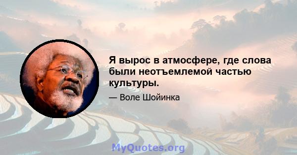 Я вырос в атмосфере, где слова были неотъемлемой частью культуры.