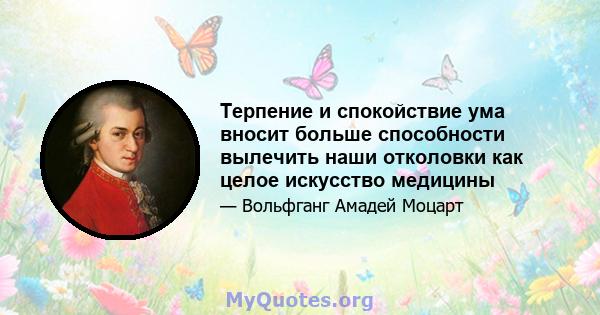 Терпение и спокойствие ума вносит больше способности вылечить наши отколовки как целое искусство медицины