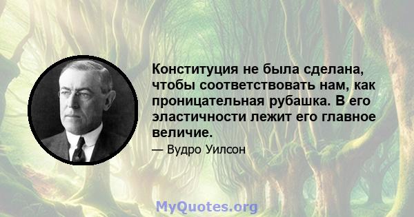 Конституция не была сделана, чтобы соответствовать нам, как проницательная рубашка. В его эластичности лежит его главное величие.