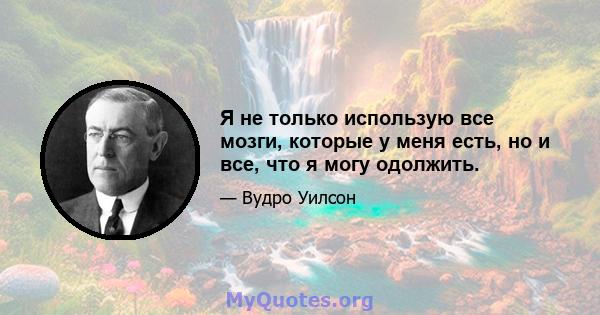 Я не только использую все мозги, которые у меня есть, но и все, что я могу одолжить.