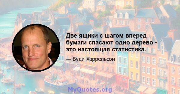 Две ящики с шагом вперед бумаги спасают одно дерево - это настоящая статистика.