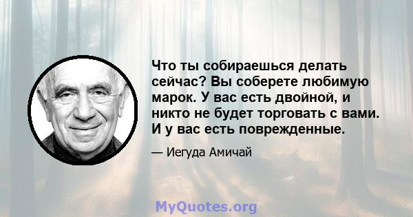 Что ты собираешься делать сейчас? Вы соберете любимую марок. У вас есть двойной, и никто не будет торговать с вами. И у вас есть поврежденные.