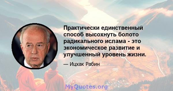 Практически единственный способ высохнуть болото радикального ислама - это экономическое развитие и улучшенный уровень жизни.