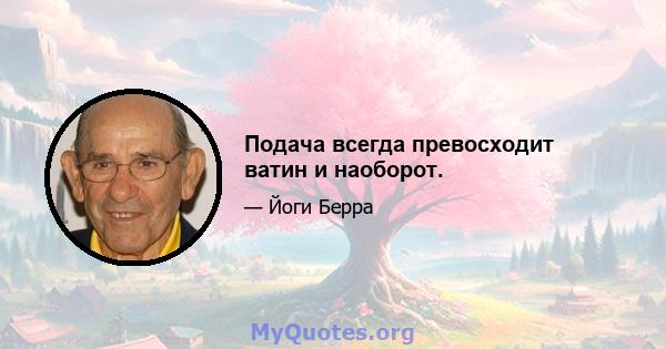 Подача всегда превосходит ватин и наоборот.