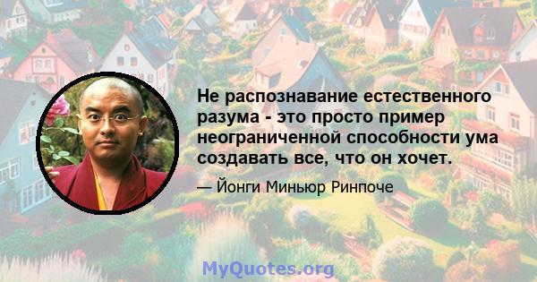 Не распознавание естественного разума - это просто пример неограниченной способности ума создавать все, что он хочет.