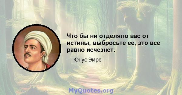 Что бы ни отделяло вас от истины, выбросьте ее, это все равно исчезнет.