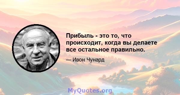 Прибыль - это то, что происходит, когда вы делаете все остальное правильно.