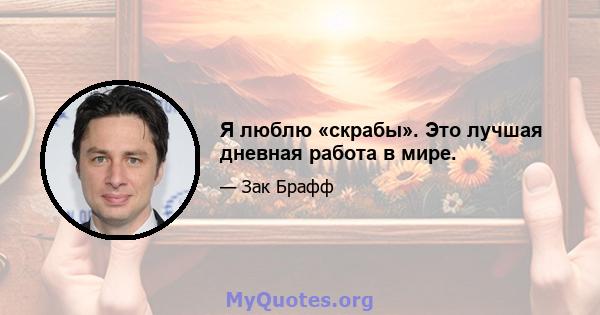 Я люблю «скрабы». Это лучшая дневная работа в мире.