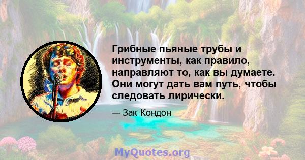 Грибные пьяные трубы и инструменты, как правило, направляют то, как вы думаете. Они могут дать вам путь, чтобы следовать лирически.