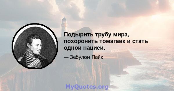 Подырить трубу мира, похоронить томагавк и стать одной нацией.