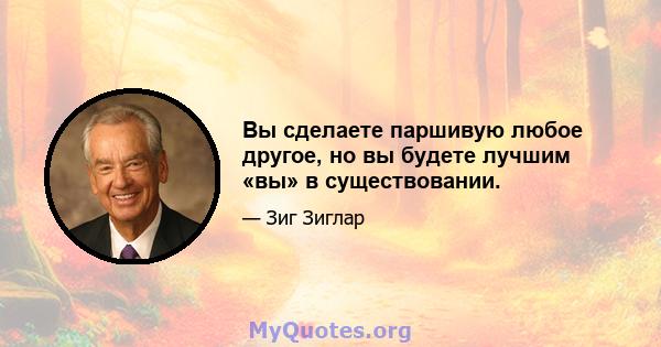 Вы сделаете паршивую любое другое, но вы будете лучшим «вы» в существовании.