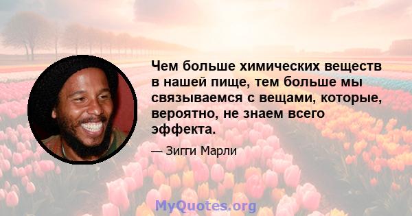 Чем больше химических веществ в нашей пище, тем больше мы связываемся с вещами, которые, вероятно, не знаем всего эффекта.