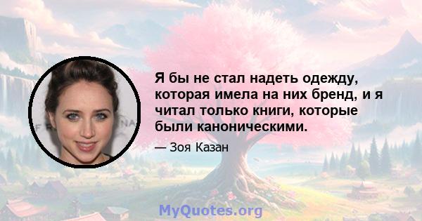 Я бы не стал надеть одежду, которая имела на них бренд, и я читал только книги, которые были каноническими.