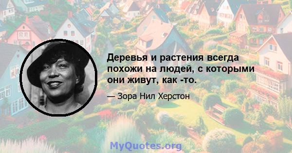 Деревья и растения всегда похожи на людей, с которыми они живут, как -то.